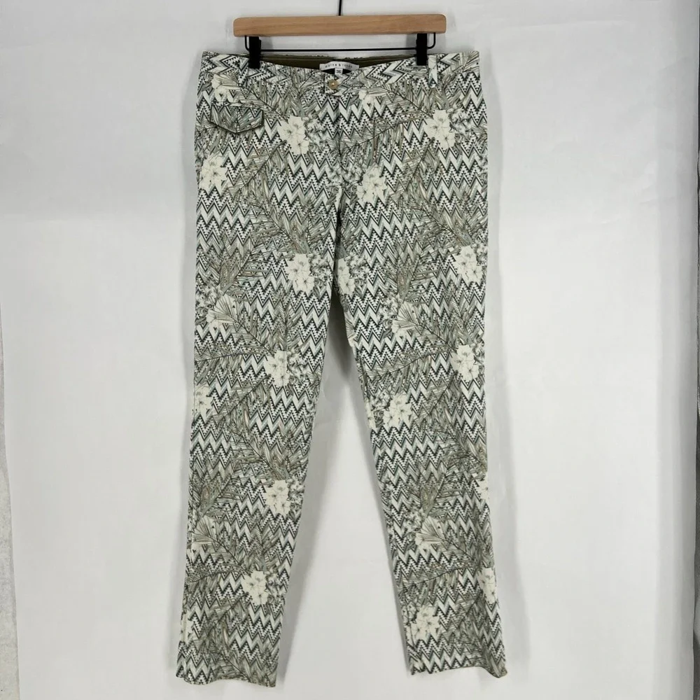 Parke & Ronen Pants Mens 36 Multicolor Geometric Floral Cotton Stretch Summer‎